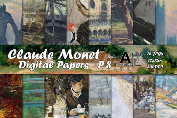 Bringing Impressionist Beauty to Your Crafts with Claude Monet Paintings Digital Papers 8