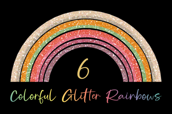 Cute Colorful Rainbow Glitter Clipart: Sparkle Up Your Creative Projects