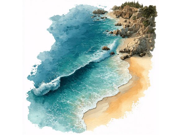 Evaluating the 9 JPG Rocky Beach Watercolor Set for Creative Projects
