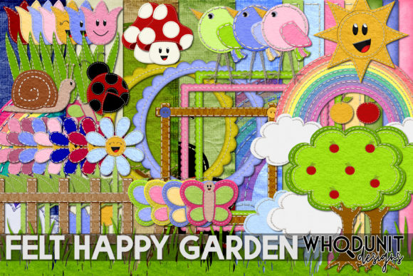 Felt Happy Garden - Graphics Kit: Enhancing Creative Workflows with Versatile Design Assets