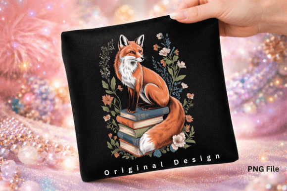 Floral Woodland Fox Book Lover PNG: Merging Cottagecore Aesthetics with Modern Sublimation Crafting