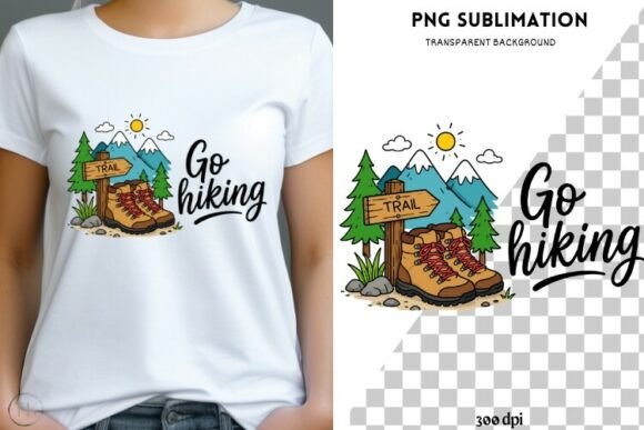 Go Hiking PNG and Cute Hiking Boots Clipart for Outdoor Adventure Projects