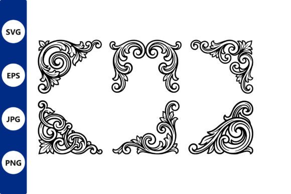 Ornate Frame Corner Vector Design for Crafts