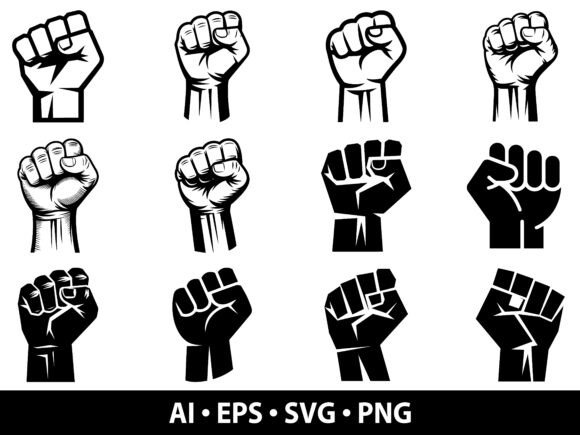 Raised Fist SVG Bundle: Design for Unity and Strength