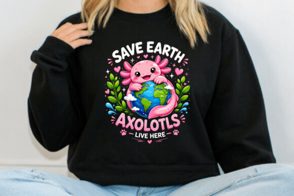 Save Earth Axolotls Live Here PNG Design Guide