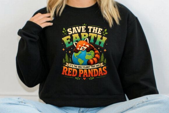 Save the Earth That Has Red Pandas PNG: A Versatile Design for Eco-Conscious Creators