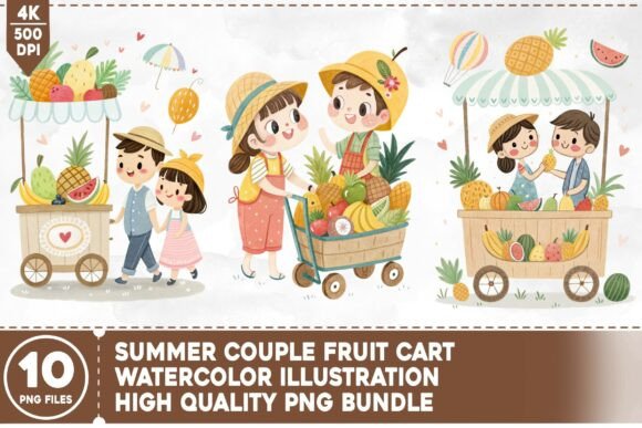 Summer Couple Fruit Cart: Leveraging Seasonal Digital Assets for Commercial Print and Craft Projects
