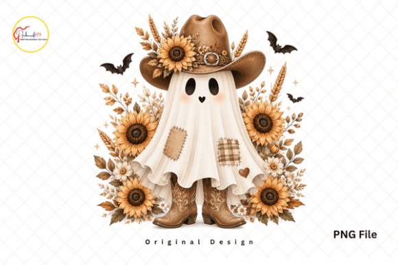 Western Sunflower Cowgirl Ghost PNG Design Guide